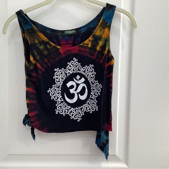 Kathmandu Multicolor Tie-Dye Om Crop Top - Picture 2 of 8